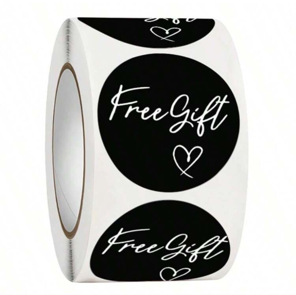 500pcs Thank You Free Gift Stickers Black